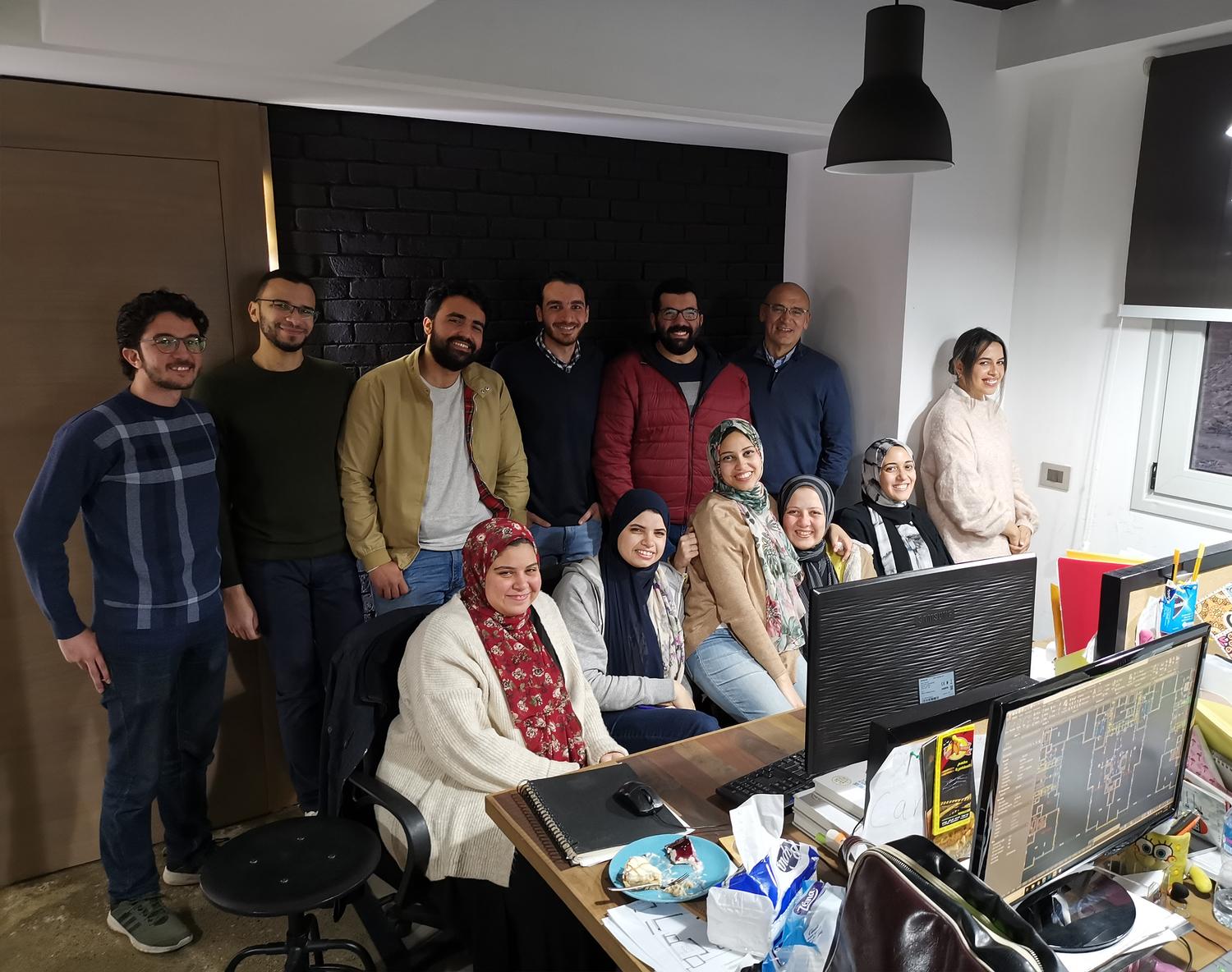 The team at work in the studio